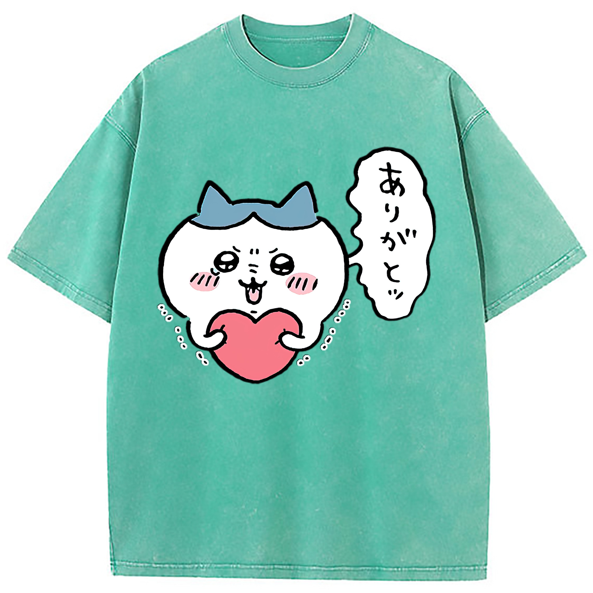 （画像用） ちいかわ ハチワレ Chii-kawa hachiware 綿100% ヴィンテージ風 半袖Tシャツ（フロントプリント）
